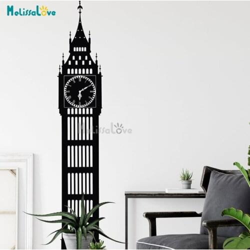 Big Ben Clock Decal London Art England Travel Unique Modern Bedroom Living Room Home Decor Removable Vinyl Wall Sticker BD601
