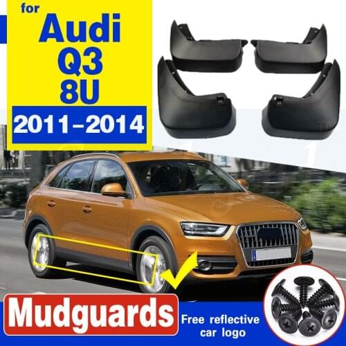 Car Mud Flaps For Audi Q3 8U 2011-2014 Mudflaps Splash Guards Mud Flap Mudguards Fender Car Front Rear wheel Soft plastic