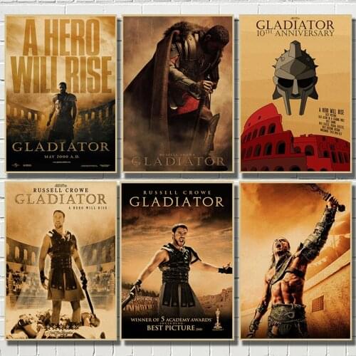 Gladiator Classic Movie Kraft Paper Poster Bar Cafe Living Room Dining room Wall Decorative Paintings