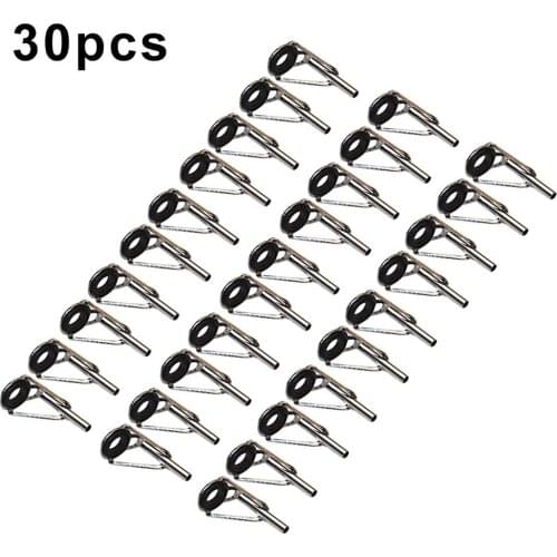 30pcs/Set 6 Kinds Of Diameter Smooth Iron Fishing Rod Guides Ring Saltwater 2.2mm/2.4mm/2.8mm/3.0mm/3.5mm/3.8mm