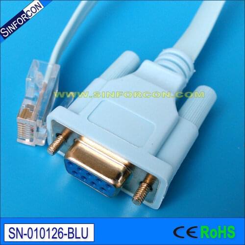 Rollover Console Cable DB9 Female to RJ45 Male 6 ft 72-3383-01 console cable