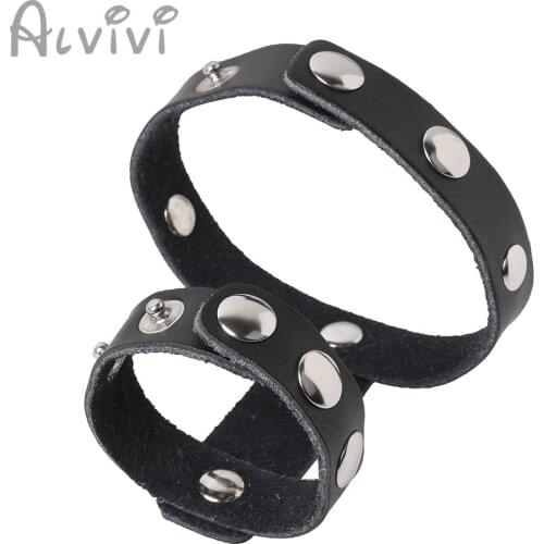 Delay Cock Ring Cockring Penis Ring Genuine Leather Strap Penis Hole Testicle Cage Cock Ring Enhancer Bondage Penis Ring Stap