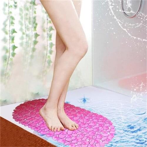 Bath Mats Sucker Oval Pebble Foot Pad Foot Massage Non-Slip Bath Mats Tapis De Bain Memory Foam Shower Mat