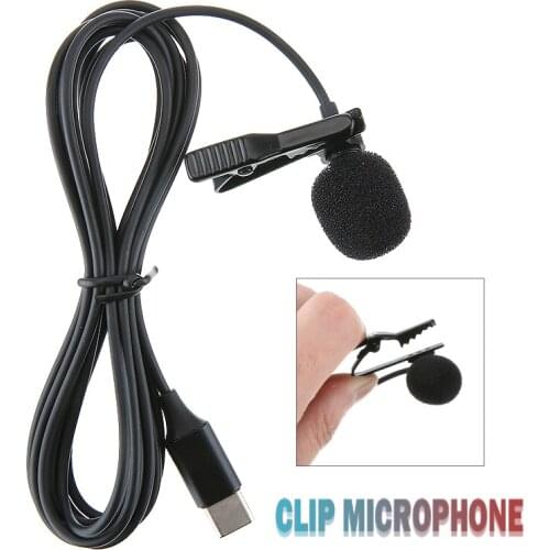 Microphone Clip-on Collar Tie Mobile Phone Lavalier Type-C USB Mini Lavalier Lapel Microphone Clip-on Mic Mobile Phone