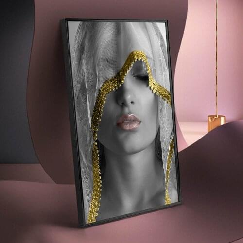 Fashion Beautiful Woman Canvas Art Posters And Prints Black And White Makeup Woman Canvas Paintings Nordic Art Pictures Cuadros