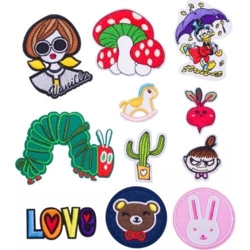 Cartoon Cloth Stickers Animal Embroidery Shoes Hats And Bags Decoration Badges Clothes Patch SN1134