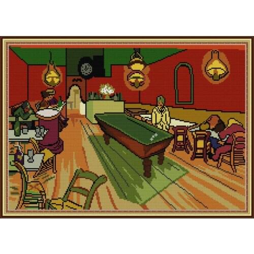 Night Cafe Van Gogh Series Pattern Cross Stitch Kit 11CT 14CT Needlework Embroidery Kit DIY Crafts Home Kit Decorative Painting
