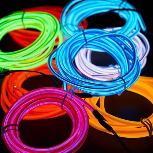 EL Wire Neon Glowing Strobing Electro Luminescent Light El Wire Pack for Parties Halloween Decoration