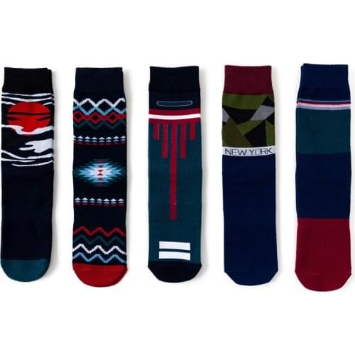 New Fashion Personality Breathable Hip Hop Socks Stockings Street Retro Color Matching Harajuku Style Sports Long Socks