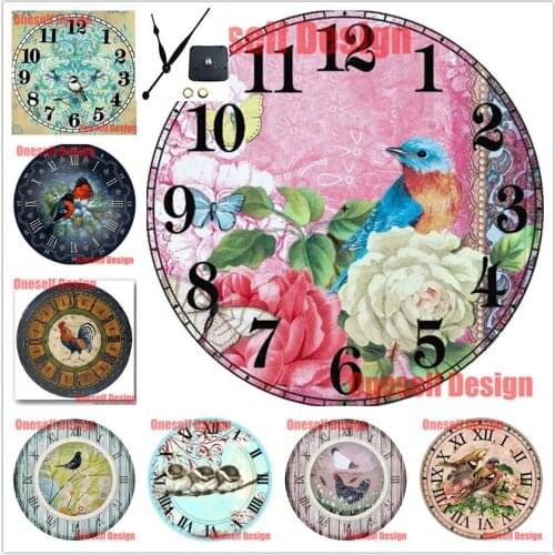 New style bird wall sticker clock 5d diamond painting with clock animal diamond embroidery with clock bird rhinestone pictures