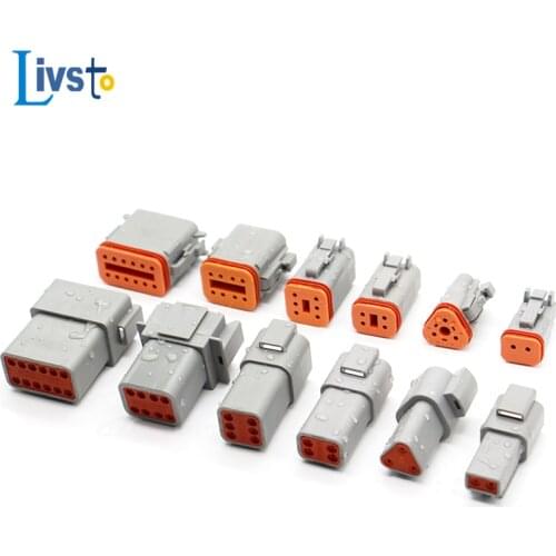 One set DT connector kit auto connector Deutsch series connector DT04/DT06-2P 3P 4P 6P 8P 12P with terminal and pins