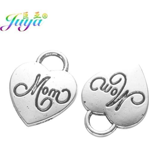 Wholesale 10pcs/lot Tibetan Silver Color Mom Grandma Heart Charms Accessories For Handmade Charms Jewelry DIY Making