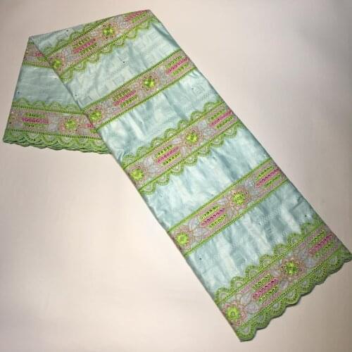 Top embroidery african bazin riche fabric perforated stones 5Yards french nigerian basin brode cotton brocade fabric for dress
