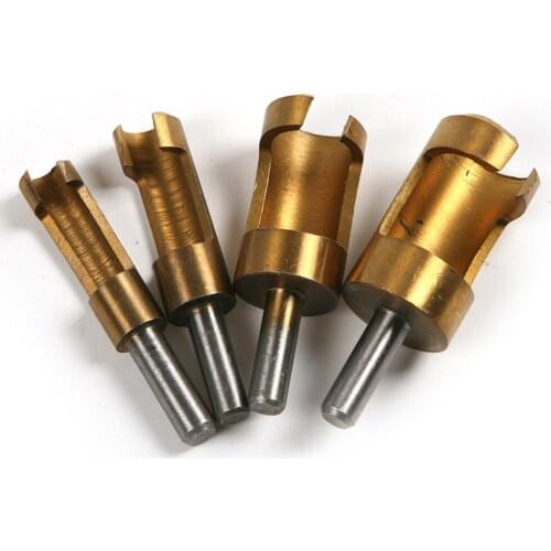 4pcs Titanium Wood Plug Cutter Tenon Hole Claw Drill Bit Dowel Tool Set 6-16mm