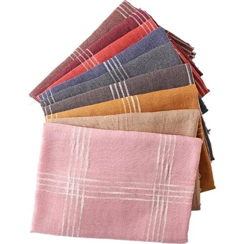 Desigual Spain Plaid Cotton Scarf Womens Bandana 2021 Plain Strip Tassel Shawl Women Muslim Hijab Scarves Fashion Wrap Headband