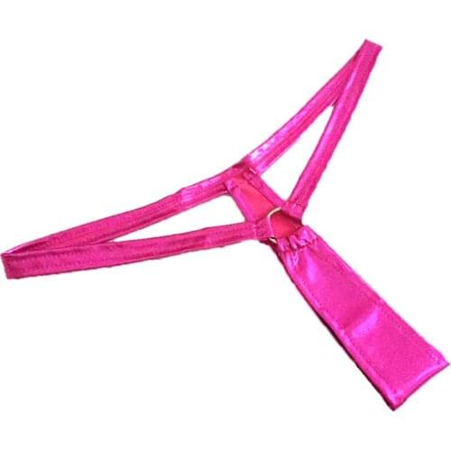 Women Sexy G String Pu Leather Panties Elastic Ring Thong Sexy Underwear Temptation Panties Ladies Pole Dance Tanga