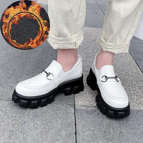 Plus Size 34-46 Thick Bottom Platform Shoes Woman Oxfords Women Shoes Loafers Female Patent Leather Slip on Ladies Shoes