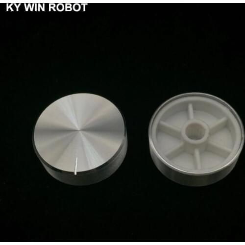 1 pcs 30x10mm 6mm Shaft Hole Aluminum Alloy Potentiometer Knob White