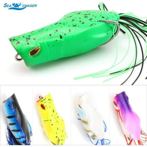 1pcs 70mm 12.8g soft ray frog fishing lures carp fishing fish Soft bait 2 treble hooks Topwater Jerkbaits lure Shallowater