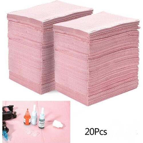 20Pcs Disposable Tattoo Clean Pad Tattoo Table Covers Clean Pad Patient Dental Napkins Beauty Tattoo Accessories Tattoo Bibs