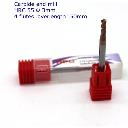 3*4*50 of 4 flutes flat end mills HRC55 mill cutter carbide end mill CNC machine tool