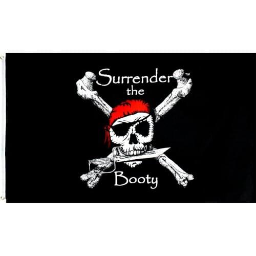 60x90cm/90x150cm Pirate Jolly Roger Surrender The Booty Flag 2x3ft/3x5ft Decorate Banner