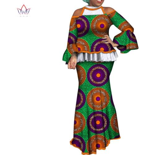 African Skirt Set For Women Africa Traditional Skirt and Top Dashiki Pint Wax Two Piece Suits African Clothes WY6047