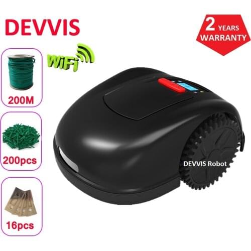 Automatic Lawn Mower Robot E1600 with 6.6ah lithium Battery With Newest Gyroscope Function 200m Wire +200pcs pegs+16pcs Blade