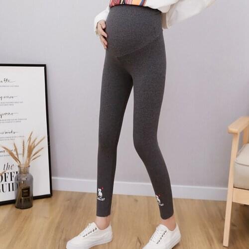 Pregnant women pants 2019 new cotton autumn and winter pregnant women leggings Korean fashion Baita small feet stomach lift pants
