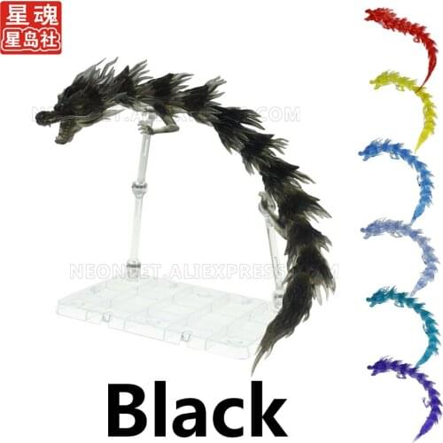 Black Demon Slayer SHF Figure Battle Scene Decoration Dragon Effects Whirlwind Flame Shenron Action Base Model Bracket Toy Child