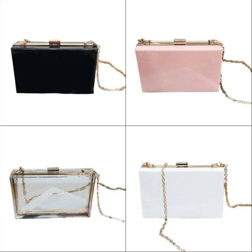 D0LF Women Acrylic Evening Shoulder Bag Bridal Clutch Party Prom Wedding Crossbody Handbag Purse