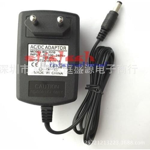 By dhl or ems 500pcs IC program AC 100V-240V Converter Adapter DC 15V 1A Power Supply EU Plug DC 5.5 x 2.1-2.5mm 1000mA