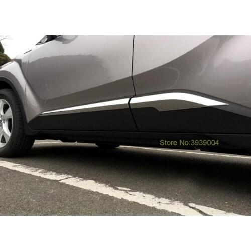 For TOYOTA C-HR 2017 4PCS Car Styling ABS Chrome Exterior Car Side Door Body Trim Molding Accessories Side Cover Trim