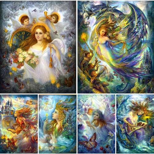 FIYO 5d Diamond Painting Beauty Fairy Cross Stitch Full Square Round Diamond Embroidery Flower Elf Rhinestone Fantasy Home Decor