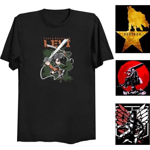 Attack on Titan Levi Tumblr Ulzzang T-Shirt Anime Japanese T-Shirt Men Fashion T Shirts Kawaii Harajuku Men Clothing