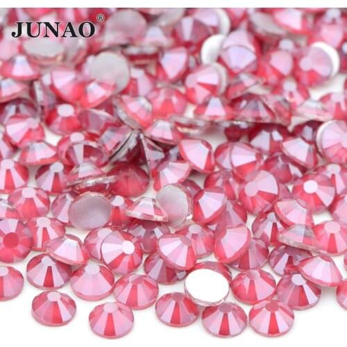 JUNAO SS16 20 30 Mocca Siam Glass Rhinestones Nail Art Round Crystal Stones Flat Back Diamond Strass Non Hotfix Strass