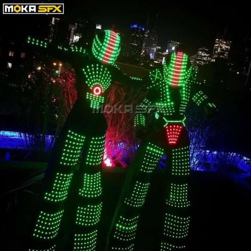 LED robot suit costume RGB color LED glowing clothing luminous dance wear For party DJ disco nightclubs ktv supplies