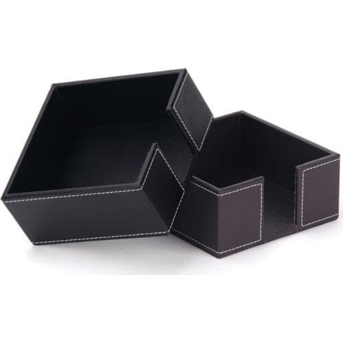 PU Leather Square Cocktail Napkin Holder Tissue Box Paper Serviette Dispenser Bar Caddy for Dining Table Hotel Office Home Decor