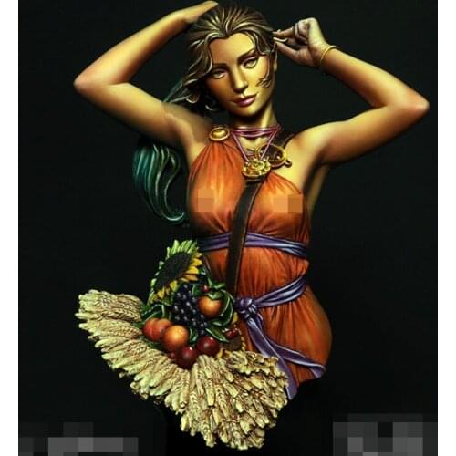 Unpainted Summer Lady 1/10 Resin Bust Assembly Model Figure Resin Kit Bust Colorless Models Self-Assembled Toys No.43