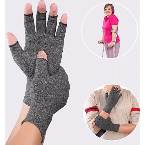 Open Finger Arthritis Compression Gloves Hand Wrist Joint Pain Relief Support