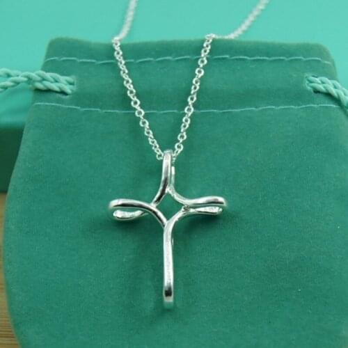 925 Silver Hollow Cross Pendant Necklace For Mens and Womens Necklaces Fashion Jewelry Gifts
