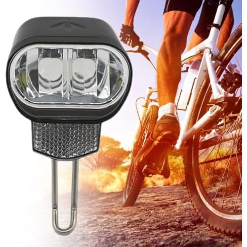 LED Bike Front Light Durable Front Lighting Lamp Electric Bicycle Waterproof Headlight with Reflector Bicycle Headlights Black