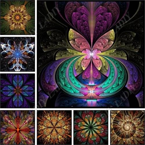 Full Square / Round Diamond Embroidery Mandala Flowers Crystal Mosaic Pattern Painting Rhinestones Cross Stitch Hobby & Crafts