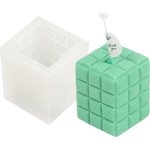 DIY Simple Rectangular Square Pleated Sofa Shape Home Decoration Art Silicone Soap Mould Candle Mold For Making Candle