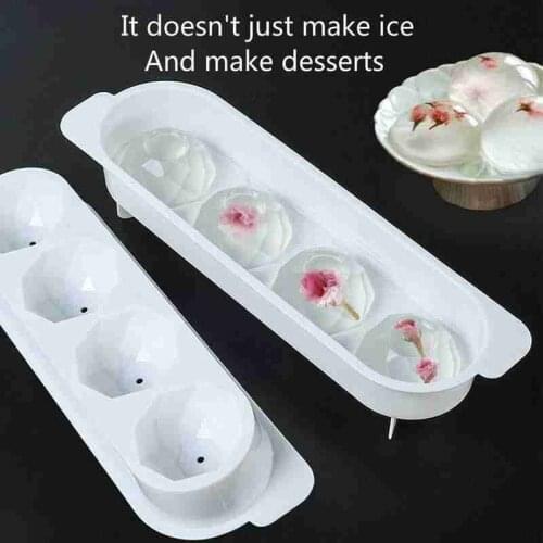 Silicone Ice Cube Maker Pudding Chocolate Molds Easy-Release Round Shape Ice Cube Trays Molds Ice Tray Halloween Candy Cake