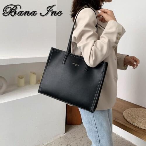 Solid Color Shoulder Bag Women Hand Bag Ladies PU Leather Womens Office Big Tote Lady High Capacity Handbags And Purses