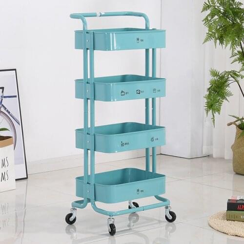 Storage trolley/four-layer trolley/bathroom suitable for baby storage rack/mobile wheeled household trolley/beauty trolley