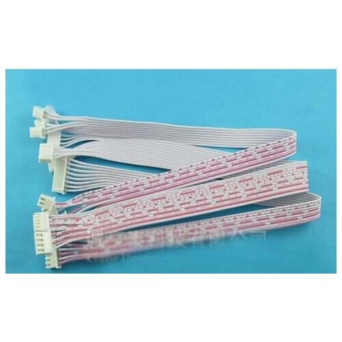 XH2.54 5P 20CM Plug shell Ribbon cable Double plastic shell double Red and white Ribbon cable