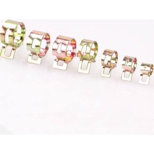 4mm-25mm Pipe Clamps for choose Fuel Spring Clip Vacuum Silicon 65Mn Autos Autos Spring Clip Fuel Oil Water Hose Clamp