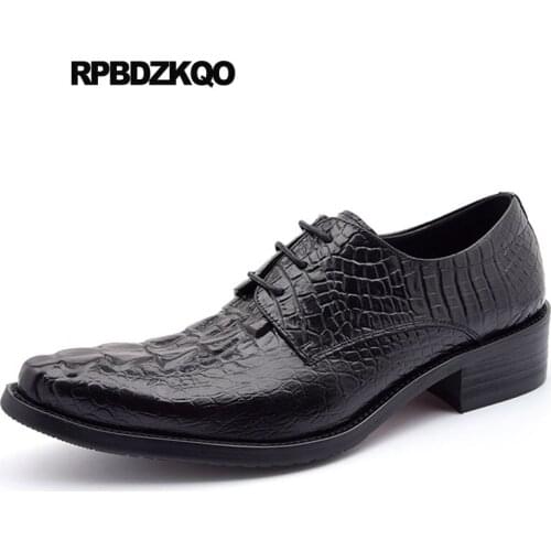 Snakeskin Crocodile Alligator British Style Dress Handmade Leather Shoes Python Pointed Toe Men Formal Snake Black Oxfords Skin